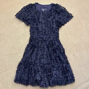 By Anthropologie The Somerset Mini Dress Floral Appliqué Edition Small